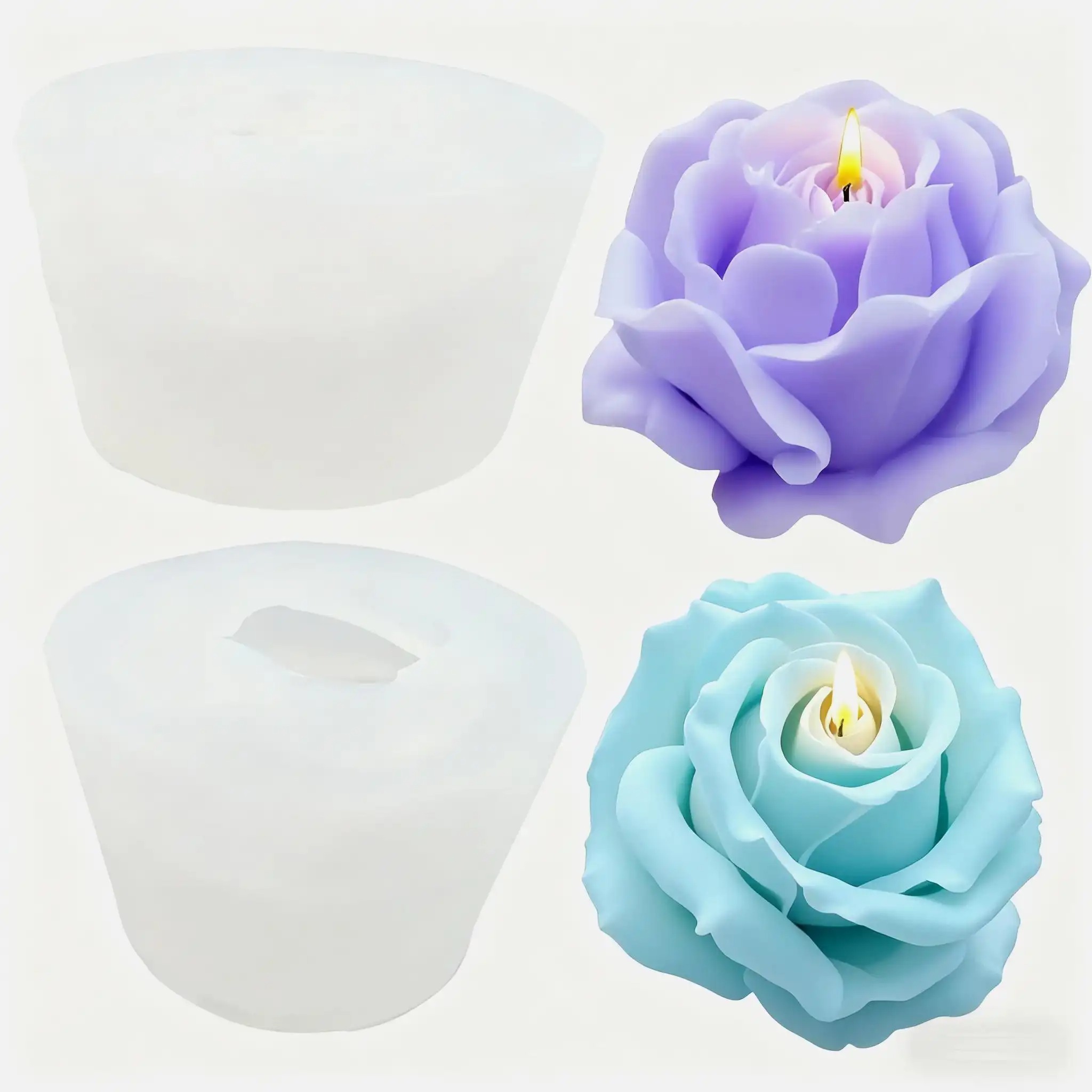 Soap Making Gifts - Set van 2 romantische 3D-rozenvormen van