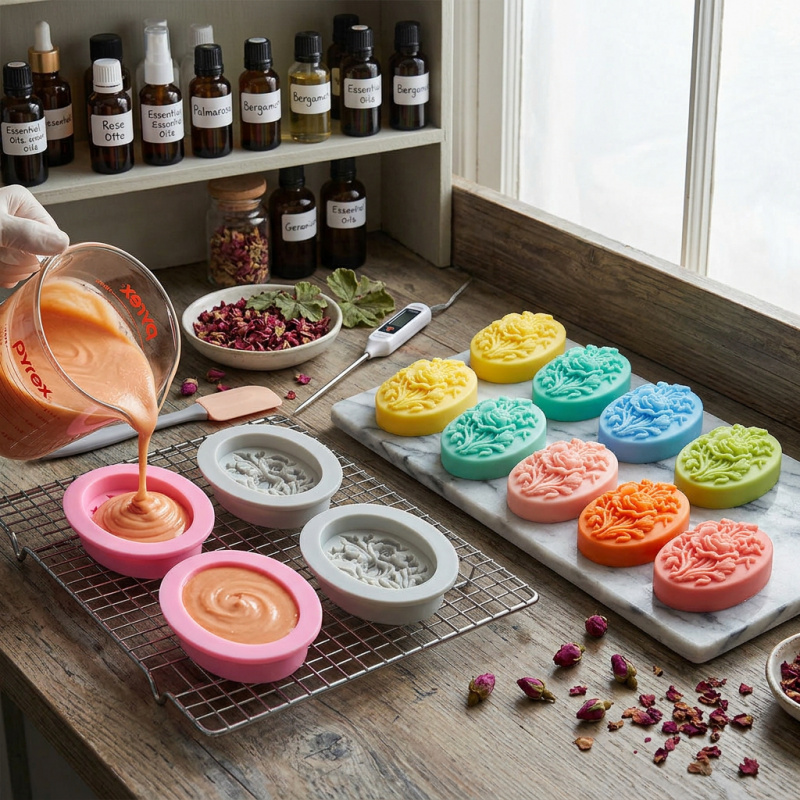 4 siliconenvormen met bloemvor - Soap Making Instructions recensie en prijs